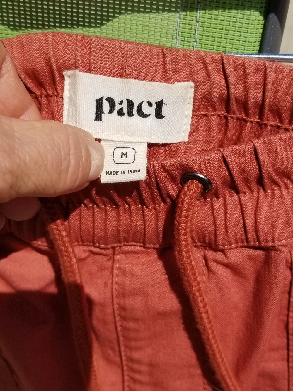 High-Waist Rust Drawstring Women’s Shorts - Picture 3 of 4